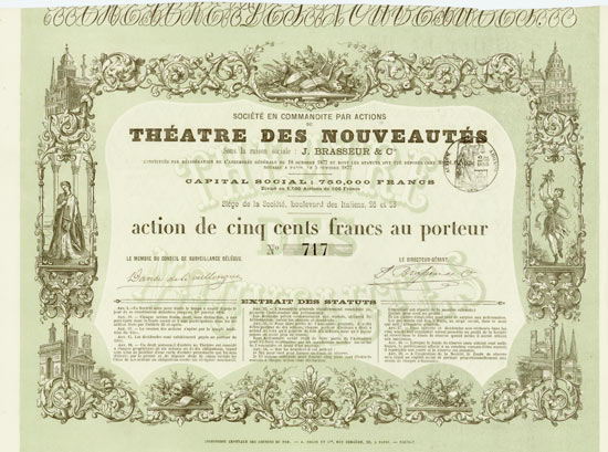 Société en Commandite par Actions du Théatre des Nouveautés - J. Brasseur & Cie.