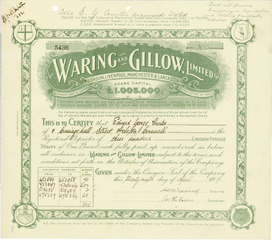 Waring and Gillow, Limited