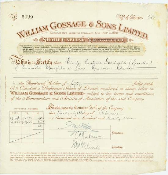 William Gossage & Sons Limited