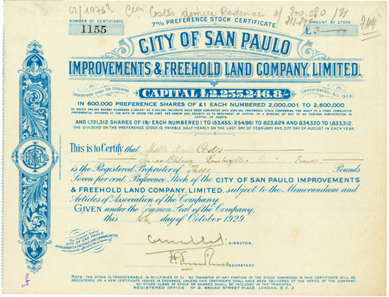 City of San Paulo Improvements & Freehold Land Company Limited