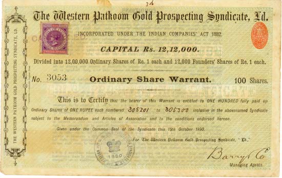 Western Patkoom Gold Prospecting Syndicate, Ld.