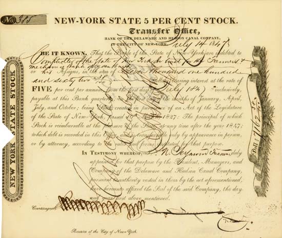New-York State 5 Per Cent Stock