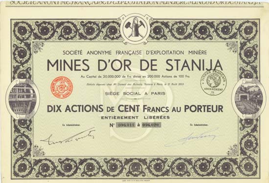 S.A. Française d'Exploitation Minière Mines d'Or de Stanija
