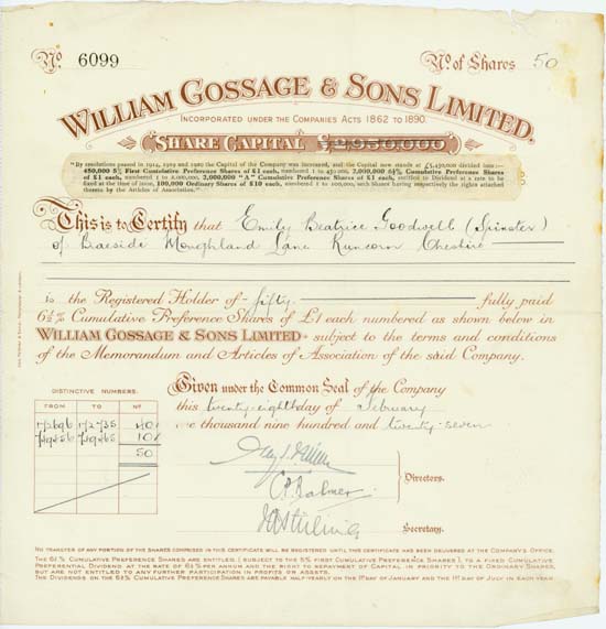William Gossage & Sons Limited