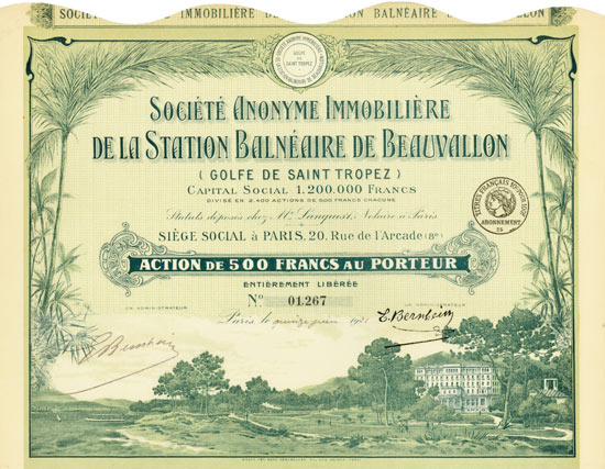 Société Anonyme Immobilière de la Station Balnéaire de Beauvallon (Golfe de Saint Tropez)