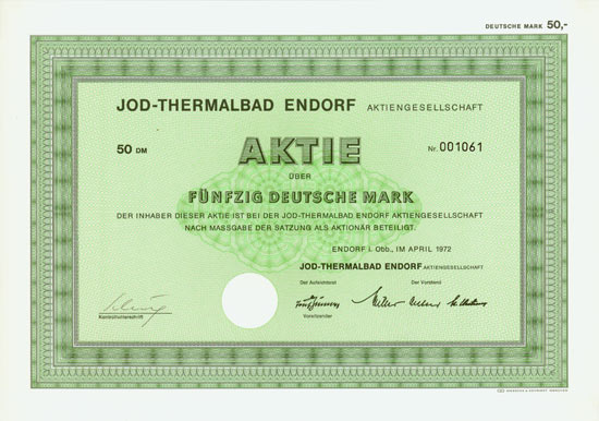 Jod-Thermalbad Endorf AG [Multiauktion 2]