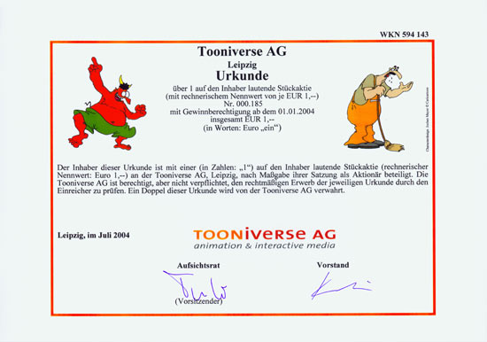 Tooniverse AG animation & interactive media [Multiauktion 5]