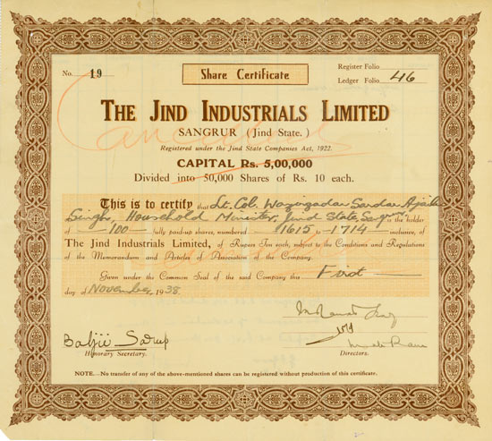Jind Industrials Limited