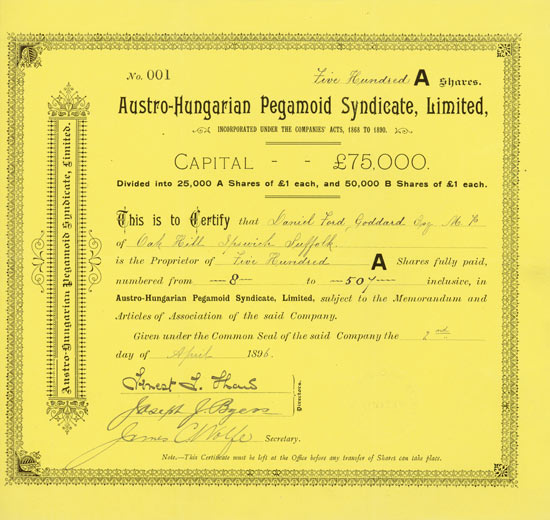 Austro-Hungarian Pegamoid Syndicate, Limited