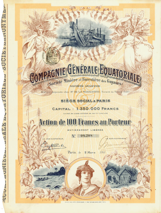 Compagnie Generale Equatoriale (Soc. Miniere et Forestiere des Guyanes) Société Anonyme