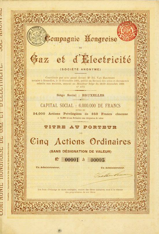 Compagnie Hongroise de Gaz et d'Electricité (Société Anonyme)