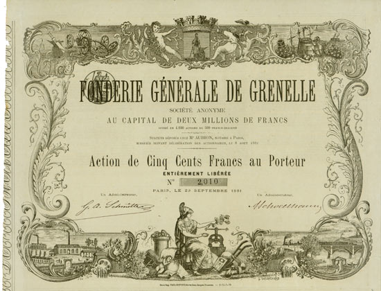 Fonderie Générale de Grenelle Société Anonyme