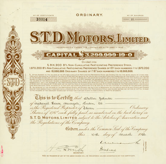 S.T.D. Motors, Limited