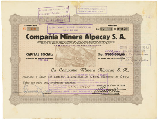 Compañia Minera Alpacay S. A.