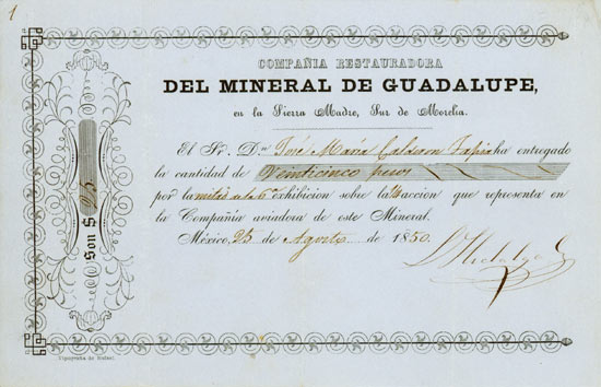 Compañia Restauradora del Mineral de Guadalupe, en la Sierra Madre, Sur de Morelia