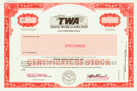 TWA Trans World Airlines [5 Stück]