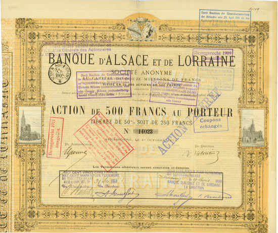 Banque d'Alsace et de Lorraine Société Anonyme (Bank von Elsaß und Lothringen AG)
