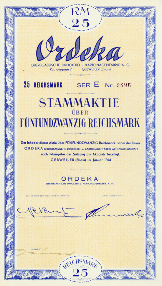 ORDEKA Oberelsässische Druckerei u. Kartonagenfabrik AG