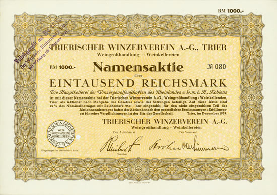 Trierischer Winzerverein AG Weingroßhandlung - Weinkellereien