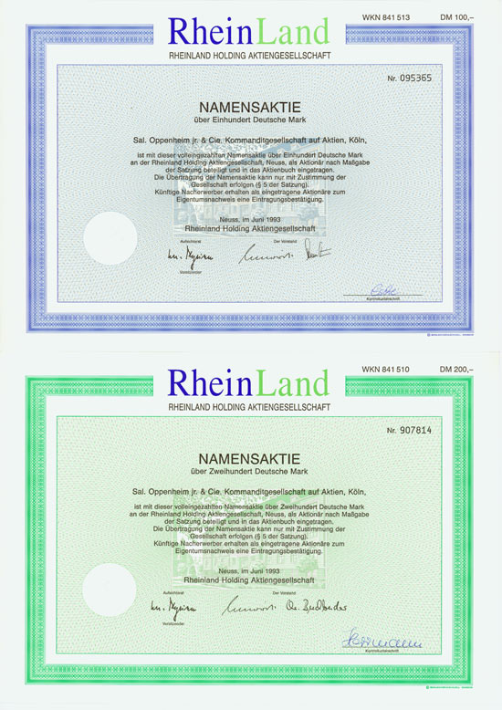 Rheinland Holding AG [3 Stück]