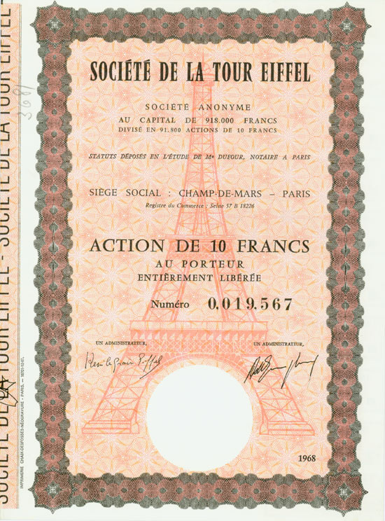 Société de la Tour Eiffel Société Anonyme [Multiauktion 2]