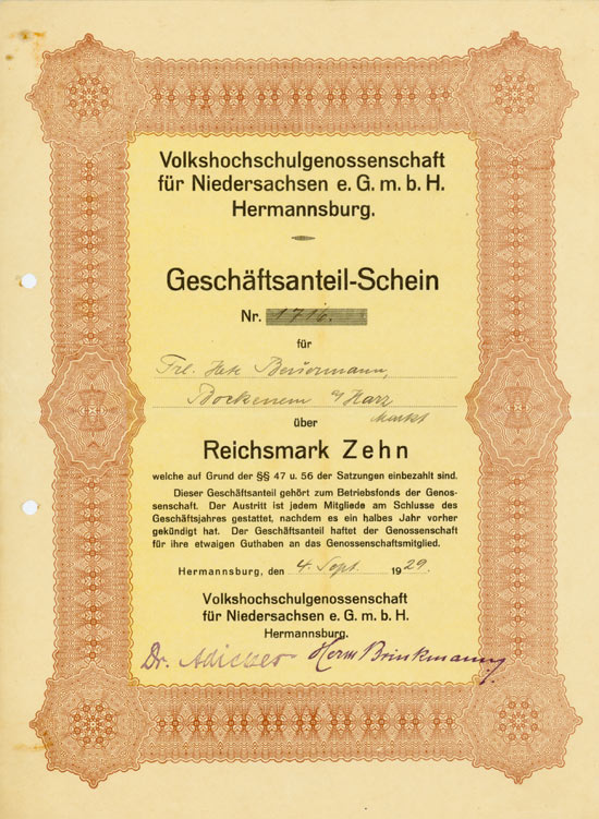 Volkshochschulgenossenschaft für Niedersachsen e.G.m.b.H. Hermannsburg