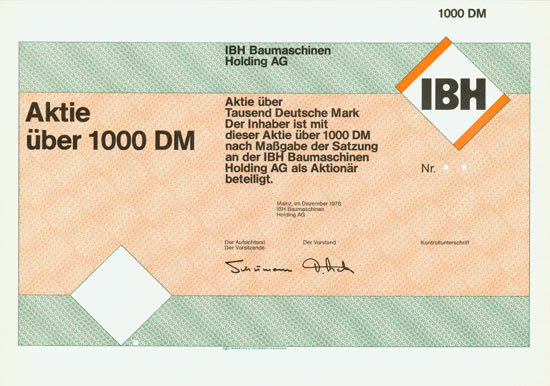 IBH Baumaschinen Holding AG