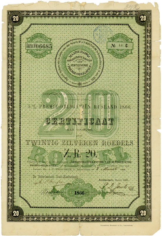 Premie-Obligatien Rusland 1866