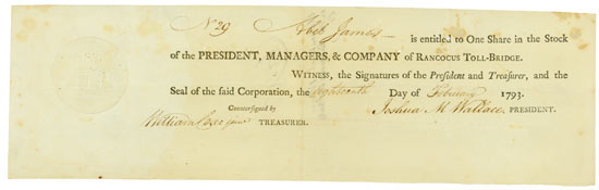 President, Managers, & Company of Rancocus Toll-Bridge