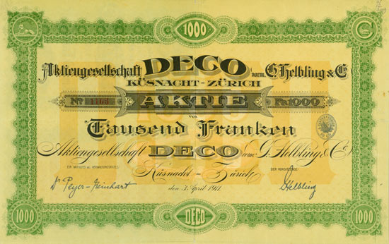 Aktiengesellschaft Deco vorm. G. Helbling & Co.