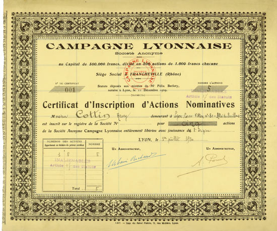 Campagne Lyonnaise Société Anonyme