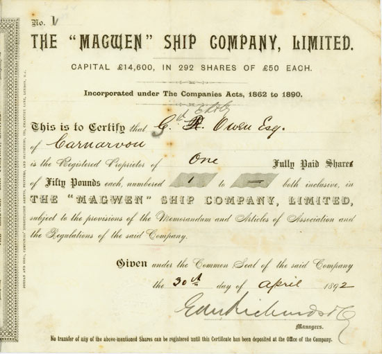 Magwen Ship Company, Limited