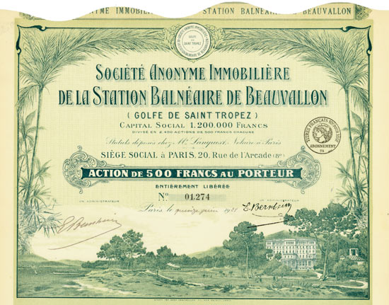 Société Anonyme Immobilière de la Station Balnéaire de Beauvallon (Golfe de Saint Tropez)
