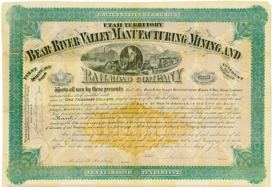 Bear River Valley Manufacturing Mining and Railroad Company