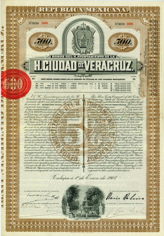 Republica Mexicana - H. Ciudad de Veracruz [2 Stück]