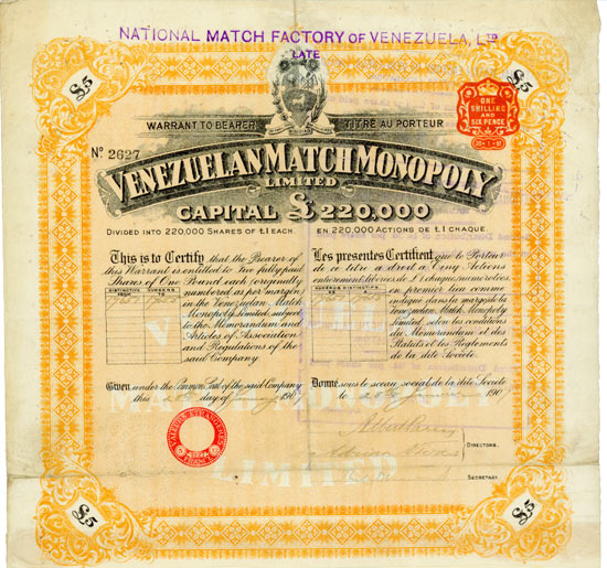 Venezuelan Match Monopoly Limited