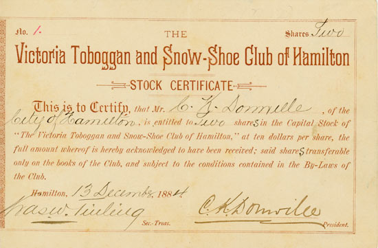 Victoria Toboggan and Snow-Shoe Club of Hamilton
