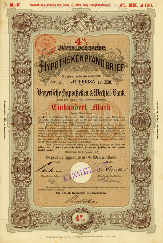 Bayerische Hypotheken- und Wechsel-Bank [2 Stück]