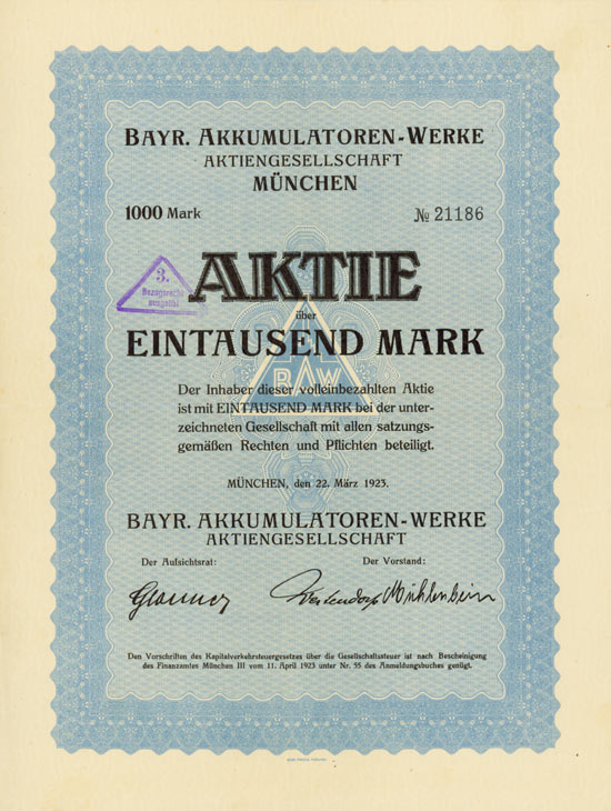 Bayr. Akkumulatoren-Werke AG