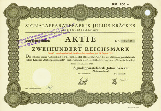 Signalapparatefabrik Julius Kräcker AG