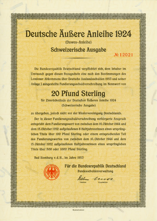 Deutsche Äußere Anleihe 1924 (Dawes-Anleihe)