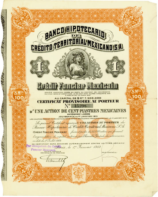 Banco Hipotecario de Crédito Territorial Mexicano, S. A. / Credit Foncier Mexicain [4 Stück]