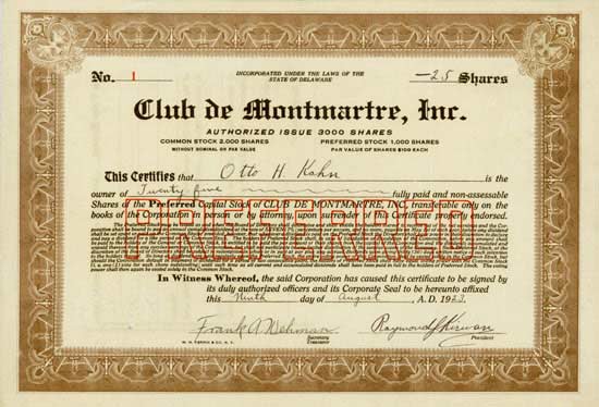 Club de Montmartre, Inc.