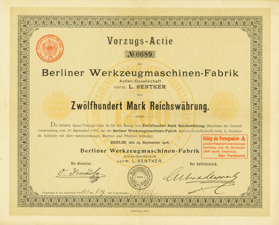 Berliner Werkzeugmaschinen-Fabrik Actien-Gesellschaft (vorm. L. Sentker)