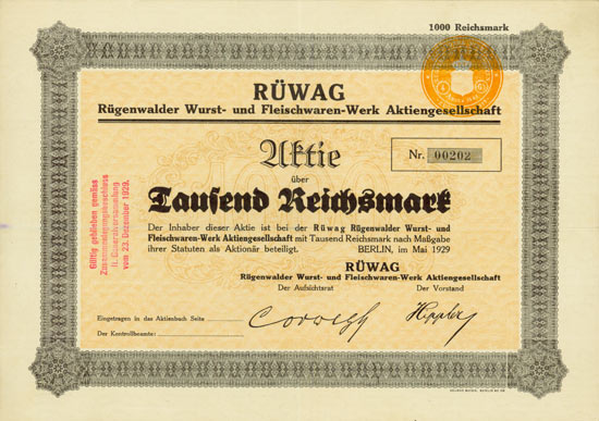 RÜWAG Rügenwalder Wurst- und Fleischwaren-Werk AG