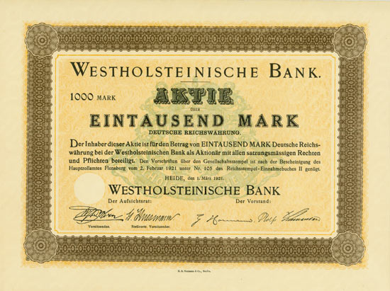 Westholsteinische Bank [Multiauktion 2]