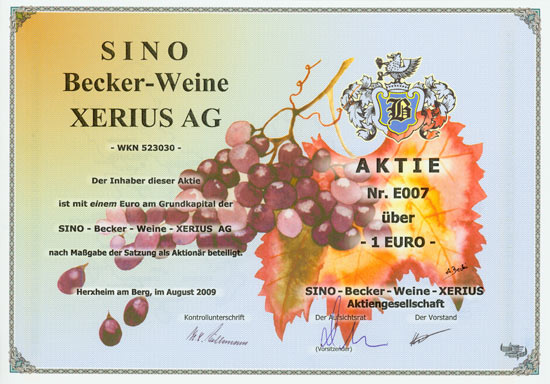 SINO-Becker-Weine-XERIUS AG [Multiauktion 3]