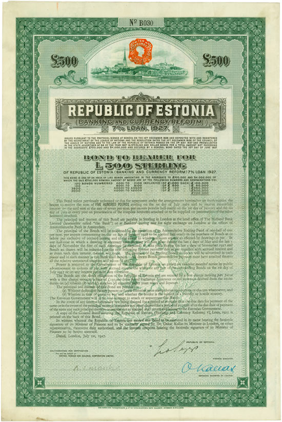 Republic of Estonia - Banking and Currency Reform