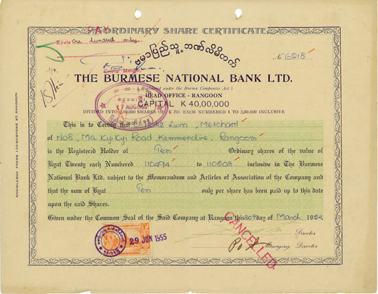 Burmese National Bank Ltd.