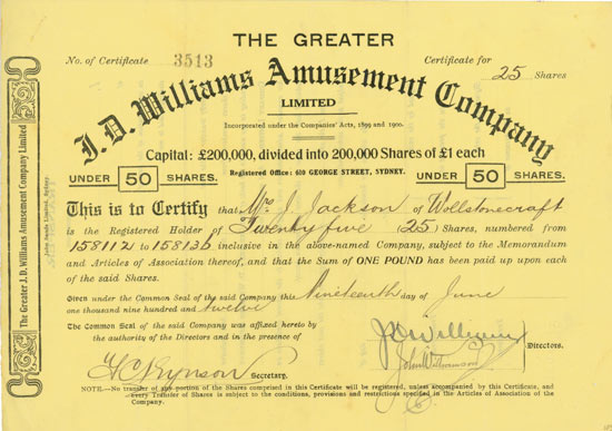 Greater J.D. Williams Amusement Company Limited